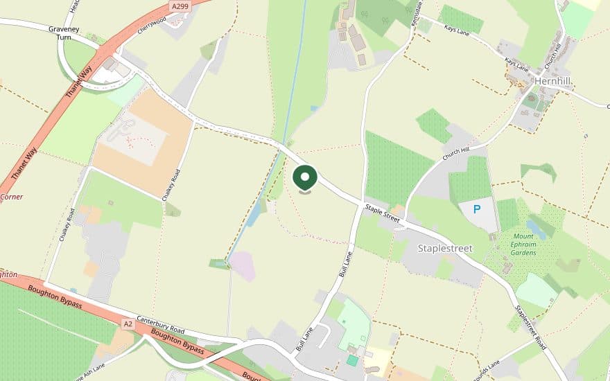 Map showing the field at Scoggers Hill, near Boughton under Blean